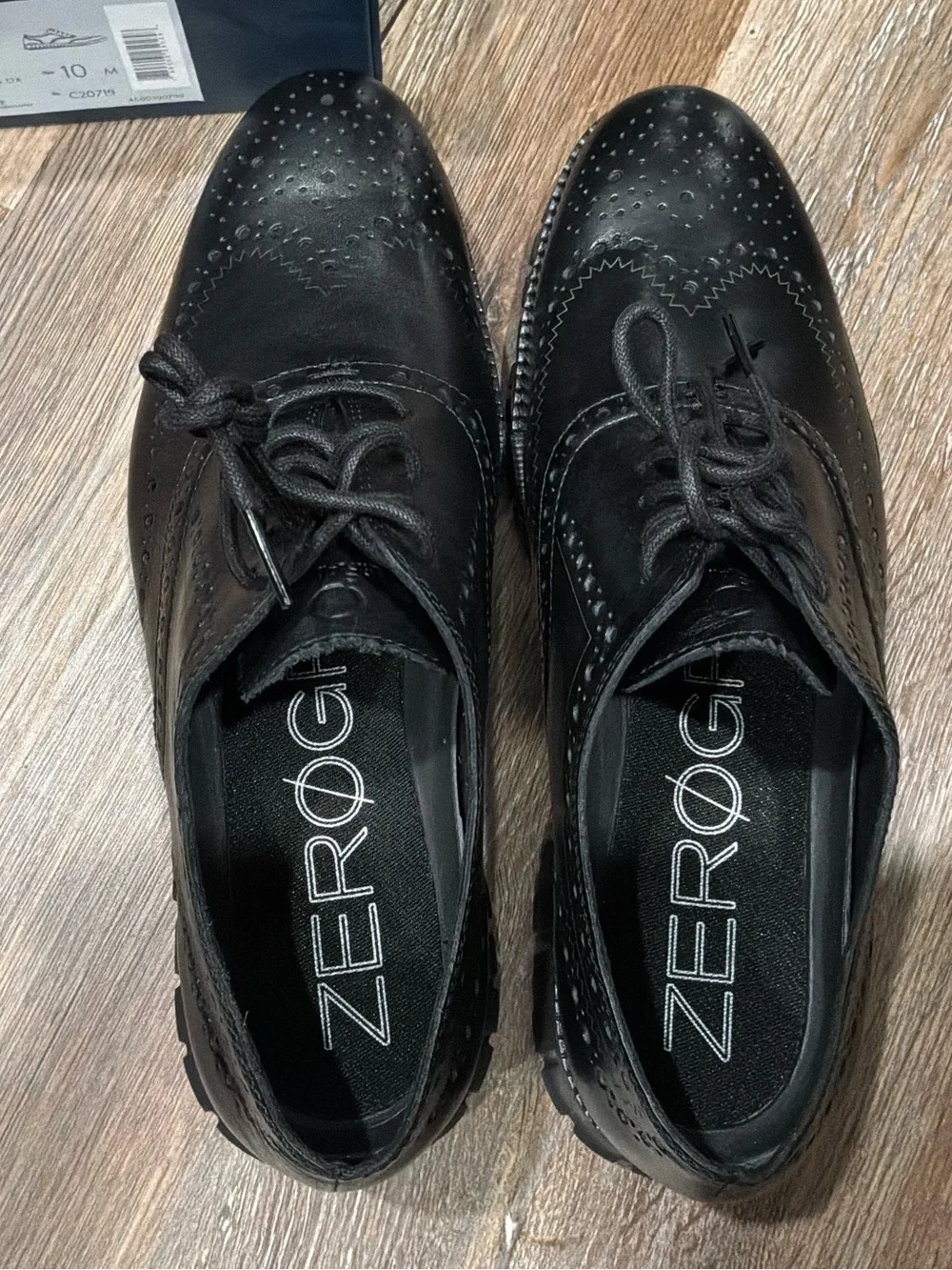NWB Cole Haan Zerogrand Wing OX Leather Oxford Black Shoes C20719 - Men's Sz 10